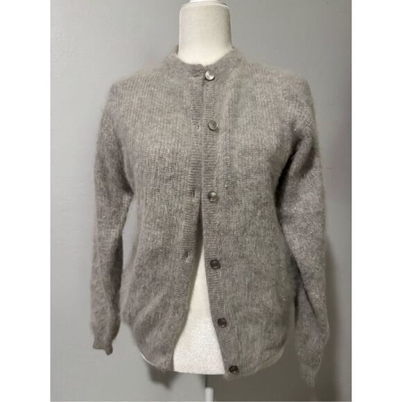 Rafique Angora Rabbit hair lambswool blend sweater button front S - Picture 1 of 10